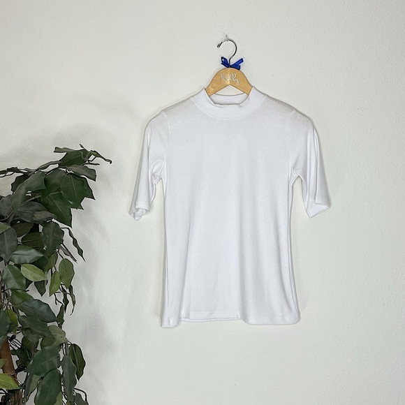 White High Neck Tshirt - Picture 1 of 4